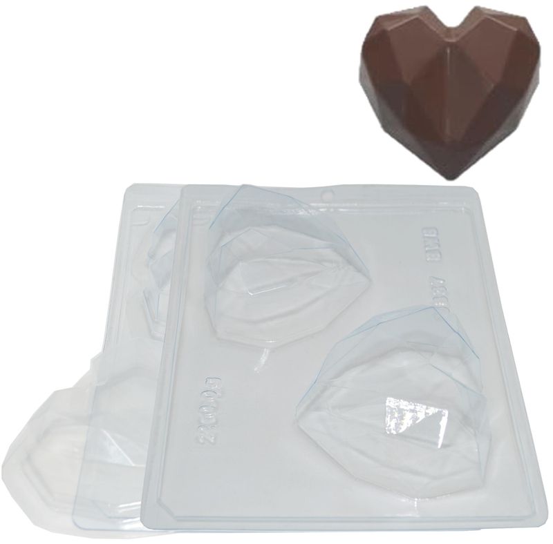 Forma em Acetato com Silicone Coração Lapidado 200gr Ref. 9837 BWB (01UND)