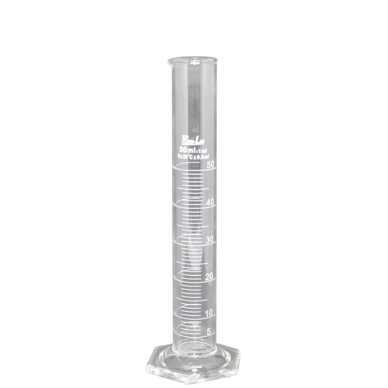 Proveta-de-Vidro-Graduada-com-Base-Hexagonal-50ml-Plena-Lab--01UND-