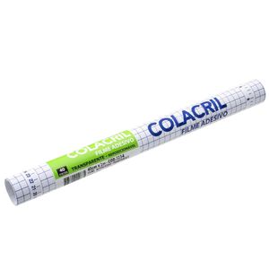 Filme Adesivo Transparente Reposicionável 45cm x 2mts x 40 micras  Ref. 2234 Colacril (01UND)