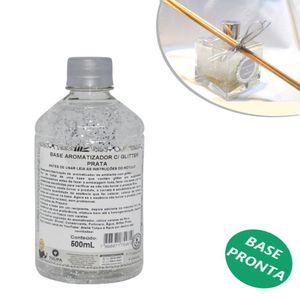 Base Aromatizador C/ Glitter Prata Tulipa (500ml)