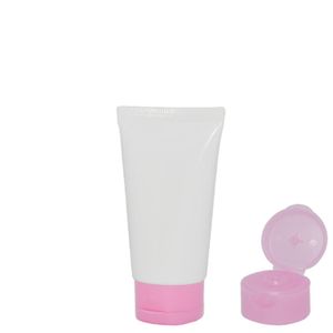 Bisnaga Plástica Branca B15 com Tampa Flip Top Rosa Bebê Injeplast (10 unidades)