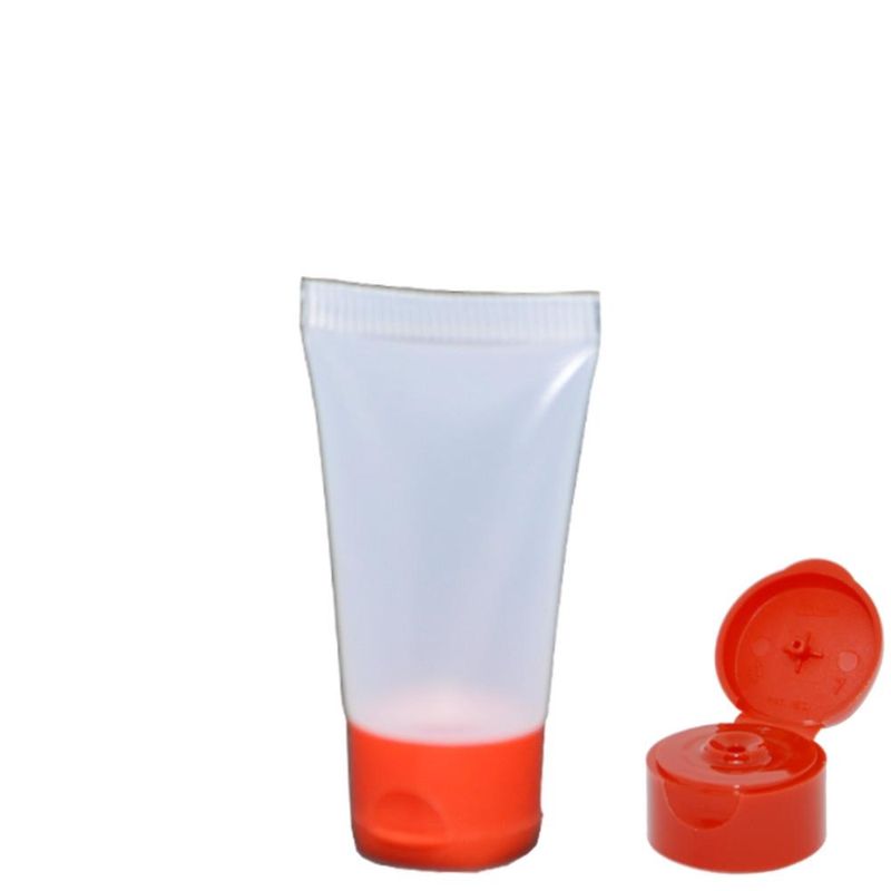 Bisnaga-Plastica-Transparente-B15-com-Tampa-Flip-Top-Vermelha-Injeplast--10-unidades-
