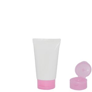 Bisnaga Plástica Branca B10 com Tampa Flip Top Rosa Bebê Injeplast (10 unidades)
