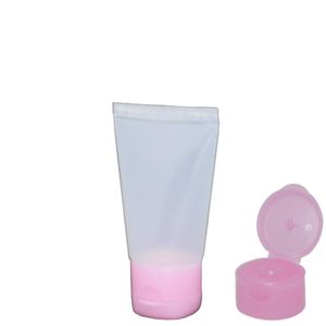 Bisnaga Plástica Transparente B15 com Tampa Flip Top Rosa Bebê Injeplast (10 unidades)