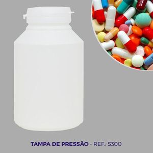Frasco de Polietileno com Tampa Pressão Ref. S 300 Injeplast (01 unidade)