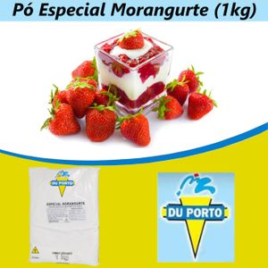 Pó para Gelados Comestíveis Sabor Especial Morangurte Du Porto (1KG)