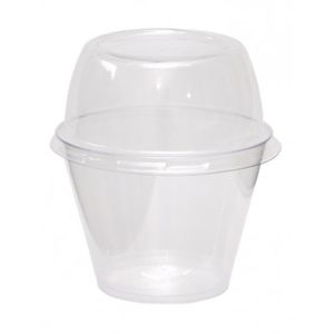 Kit Pote Cristal (Acrílico) com Tampa Alta (Poliestireno) Ref. PW-1P TWHA 180ml WER (10 unidades)