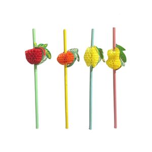 Canudo de Papel Frutas Coloridas Art Lille (10 Unidades)