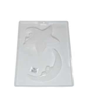 Forma em Acetato Simples Grande para Gesso com 2 Cavidades Estrela e Lua Ref. G31 (01UND)