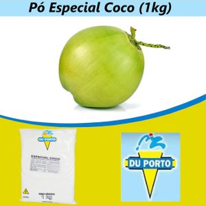 Pó para Gelados Comestíveis Sabor Especial Coco Du Porto (1KG)