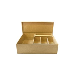 Caixa em MDF com Tampa e Divisórias para Anel 16x25cm Ref.: LJ27 LJ Artesanatos (01 Unidade)