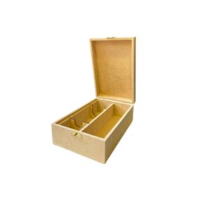 Caixa em MDF para Vinho e Taça Ref.: LJ45 LJ Artesanatos (01 Unidade)
