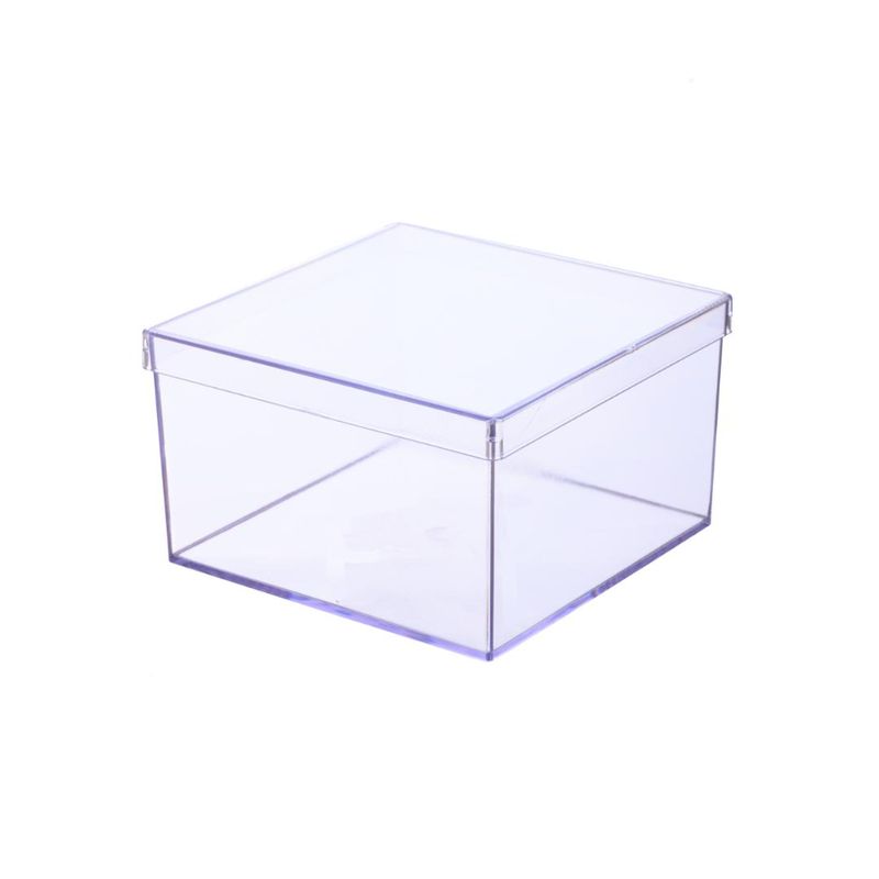 Caixinha de Acrílico C/ Tampa Transparente 15x15x8cm Mirandinha Miniaturas (01 Unidade)