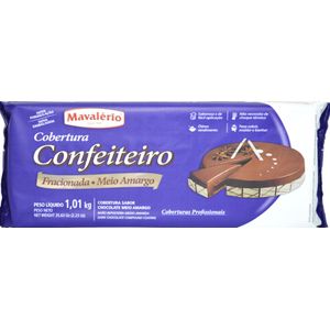 Cobertura Confeiteiro Fracionada Sabor Chocolate Meio Amargo Mavalério (1.01kg)