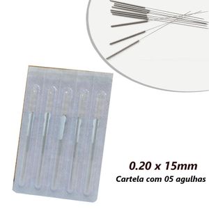 Agulhas de Acupuntura 0.20x15mm QIZHOU (05 unidades)