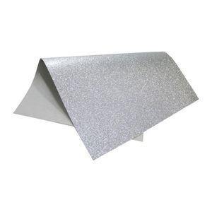 Placa de E.V.A com Glitter Prata 40x60cm Make+ (01 unidade)