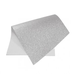 Placa de E.V.A com Glitter Branco 40x60cm Make+ (01 unidade)