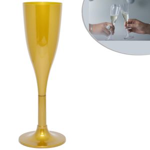 Taça para Champagne em Poliestireno 120ml Ref. 678 Dourada Strawplast (04 unidades)