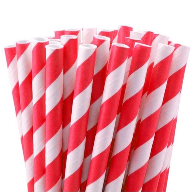 Canudo-de-Papel-Listras-Vermelho-20cm-Ref.-29002577-Cromus--100-unidades-