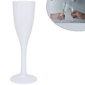 Taça para Champagne em Poliestireno 120ml Ref. 677 Branca Strawplast (04 unidades)
