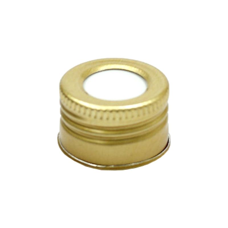 Tampa-de-Aluminio-Rosca-28-410-com-Furo-Ouro--10-unidades-