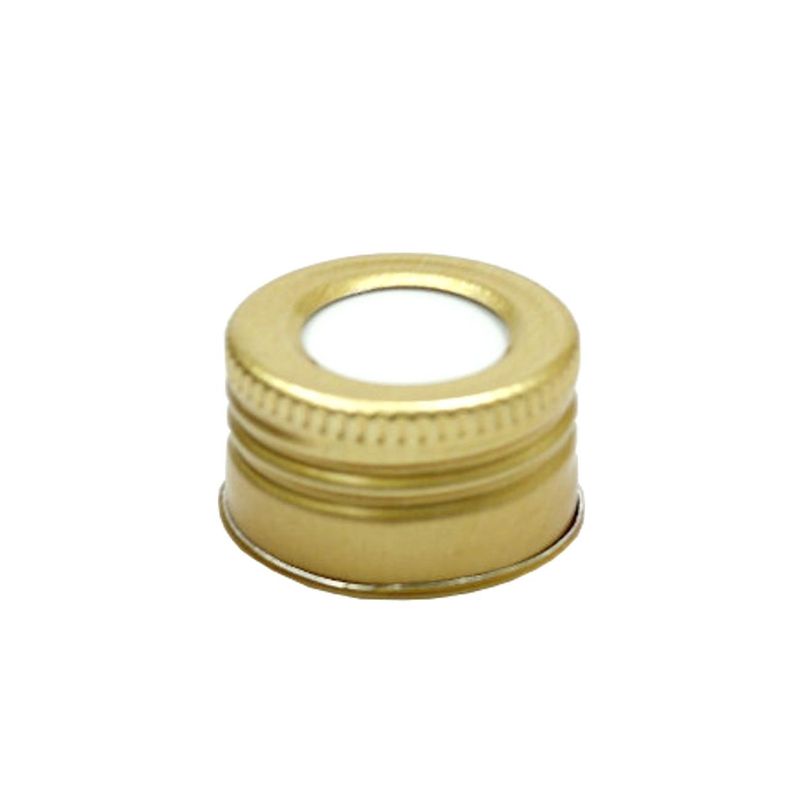 Tampa-de-Aluminio-Rosca-20-410-com-Furo-Ouro--10-unidades-