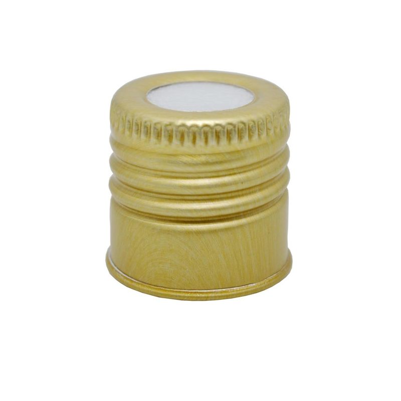 Tampa de Alumínio Rosca 24/415 com Furo Ouro (10 unidades)