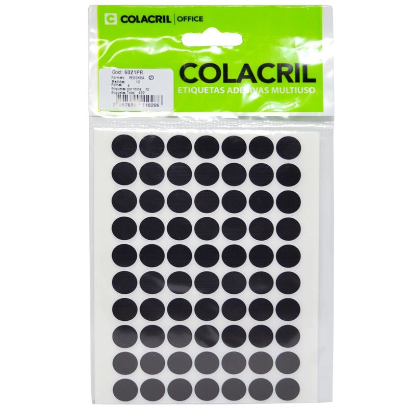 Etiquetas-Adesivas-Multiuso-Redonda-Preta-13mm-Ref.-6021PR-Colacril--420-etiquetas-