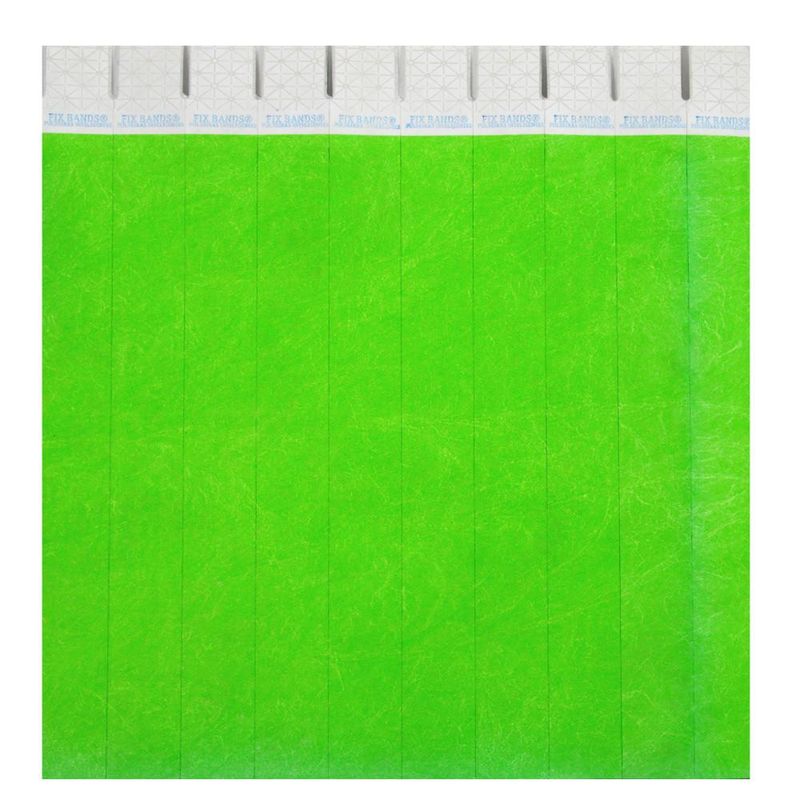 Pulseira-de-Identificacao-Tyvek-com-Lacre-Adesivo-cor--green-fluorescente--50-unidades-