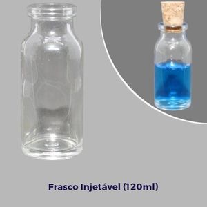 Frasco de Vidro Injetável Penicilina 120ml Boca 24mm (01 unidade)