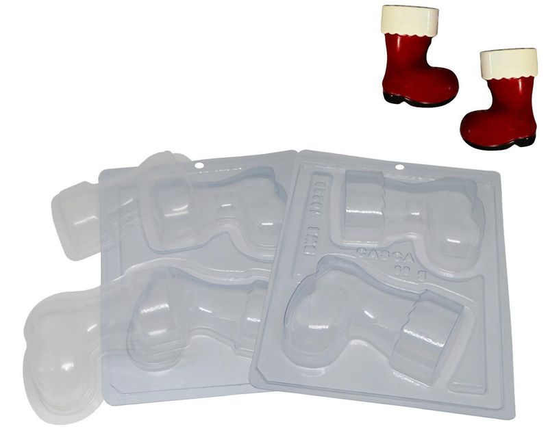 Forma de Acetato com Silicone Bota de Papai Noel 60g Ref.: 10229 BWB (01 unidade)