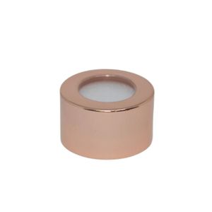 Tampa de Plástico Metalizado Luxo C/ Furo Rosca 28/410 Rose (01 unidade)