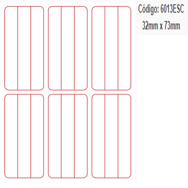 Etiquetas Adesivas Multiuso Retangular 32x73mm Ref. 6013ESC Colacril (36 etiquetas)