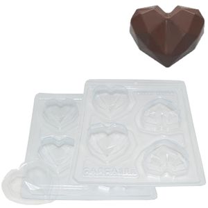 Forma em Acetato com Silicone Coração Lapidado 18gr Ref. 9836 BWB (01UND)