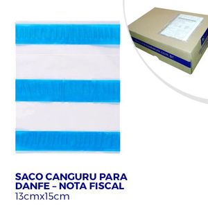 Saco Canguru para DANFE/Nota Fiscal com adesivo 15x13cm (10 unidades)
