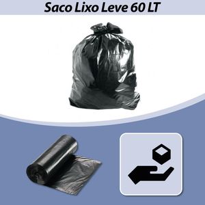 Saco de Lixo Comercial 60 Litros Preto 55x65cm Dokaplast (100UND)