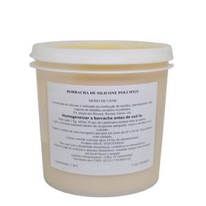 Borracha de Silicone na Cor Bege MX23 Polisil (1KG)