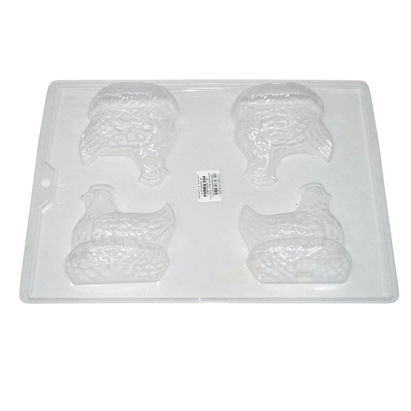 Forma-em-Acetato-Simples-Grande-para-Gesso-com-4-Cavidades-Galinha-Pequena-Ref.-G94--01UND-