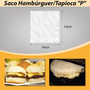 Saco Plástico P/ Hambúguer ou Tapioca "P" 14x14cm Montyplast (100 unidades)