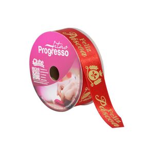 Fita de Cetim ECF 005H 22mm Cor 974 Feliz Páscoa Progresso (10 metros)