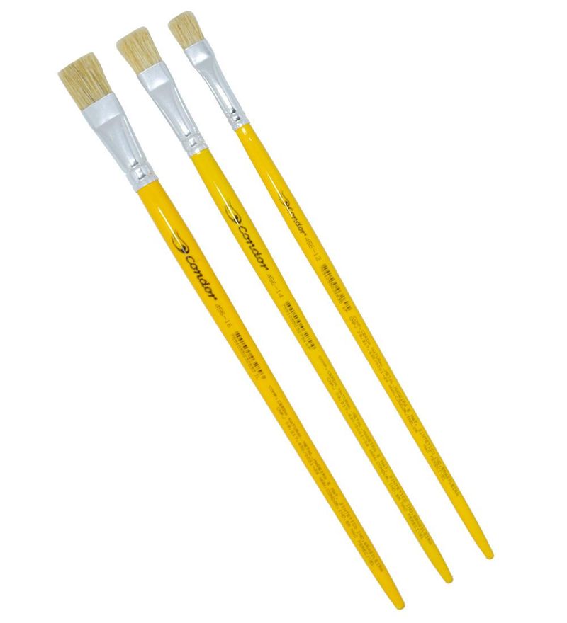 Pincel Artístico Chato Cerdas Naturais Brancas Especiais Ref. 456 Condor (01 unidade)-Nº-02
