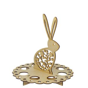 Porta Ovo C/ Coelho de MDF Ref. LJ685 24x24x27cm LJ Artesanatos (01 unidade)