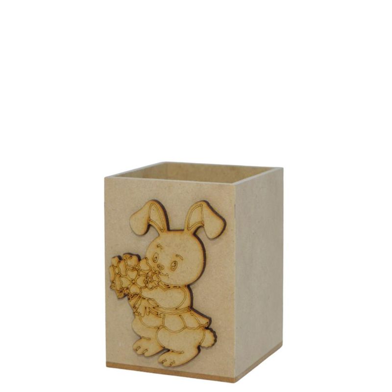Porta-Lapis-de-MDF-C--Aplique-Coelho-Pascoa-Ref.-687-7x7x9.8cm-LJ-Artesanatos--01-unidade-