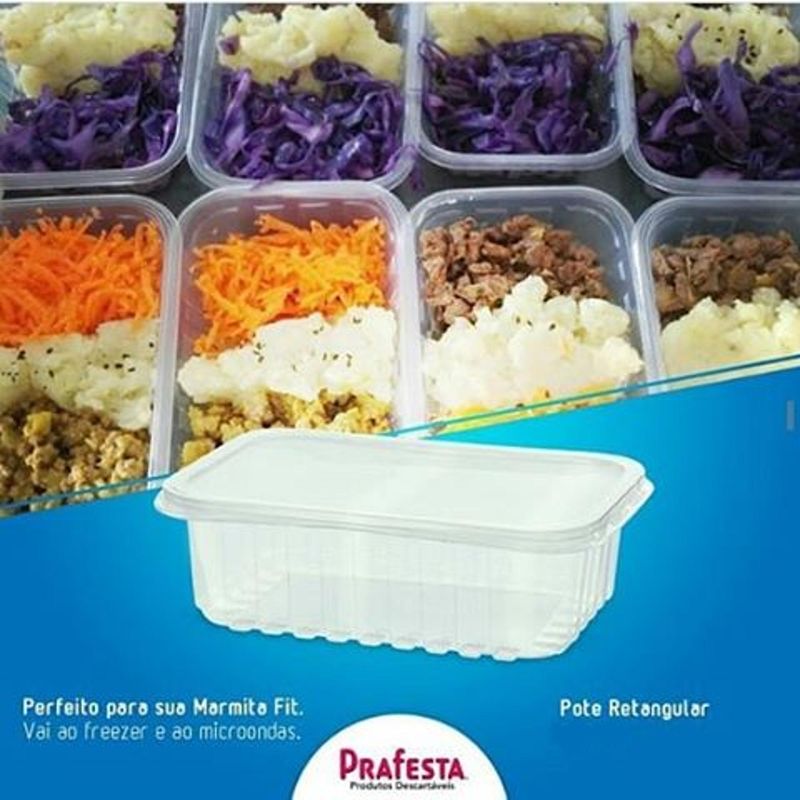 Kit-Marmita-Retangular-PP-Transparente-com-Tampa-250ml-Prafesta--24-unidades-