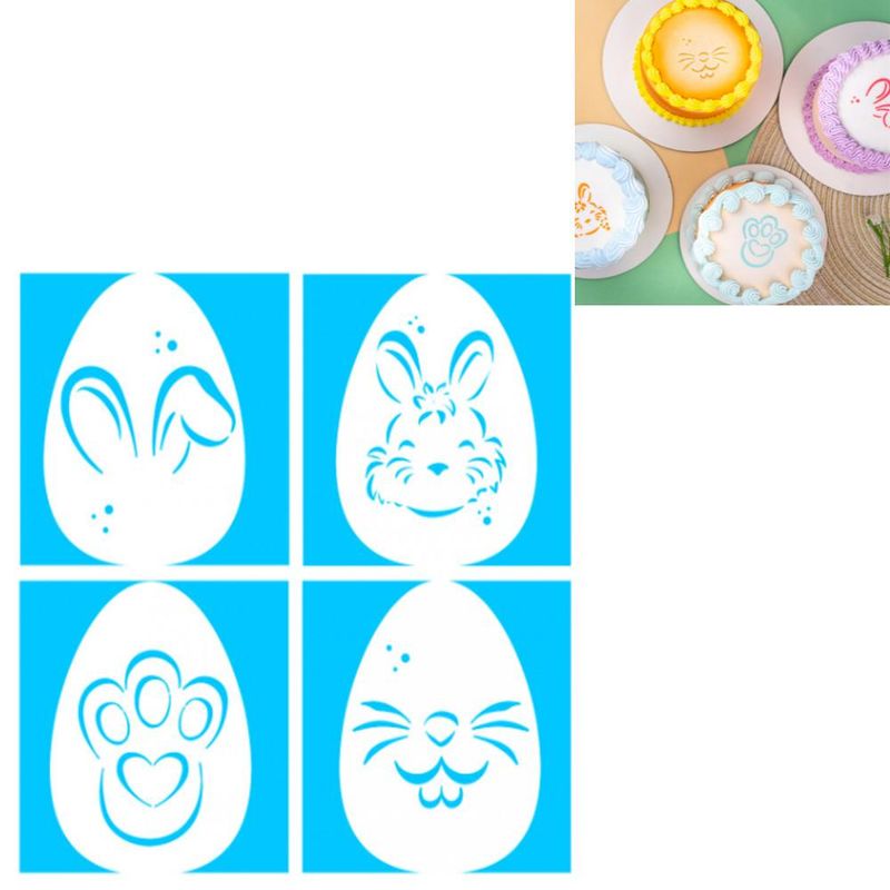 Kit Mini Stencils de Acetato Páscoa Brilhante 7x7cm Ref. 64088 Blue Star (04 unidade)