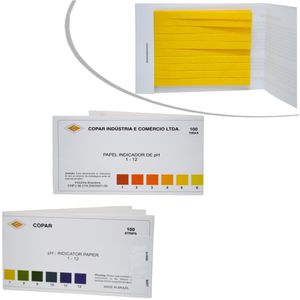 Papel Indicador de PH de 1 a 12 Cores Copar (100 Tiras)