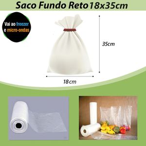 Bobina de Saco Plástico Picotado com Fundo Reto 18x35cm 2 Litros Vabene (500 Sacos)