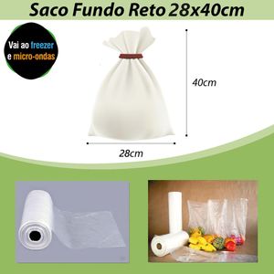 Bobina de Saco Plástico Picotado com Fundo Reto 28x40cm 5 Litros Vabene (500 Sacos)