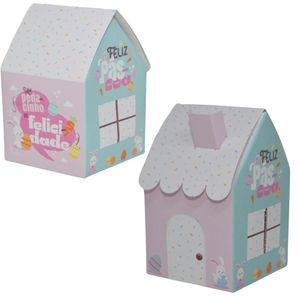 Caixa Casinha Páscoa Encantada 13x8x8cm Ref. C4740 Ideia (01 unidade)