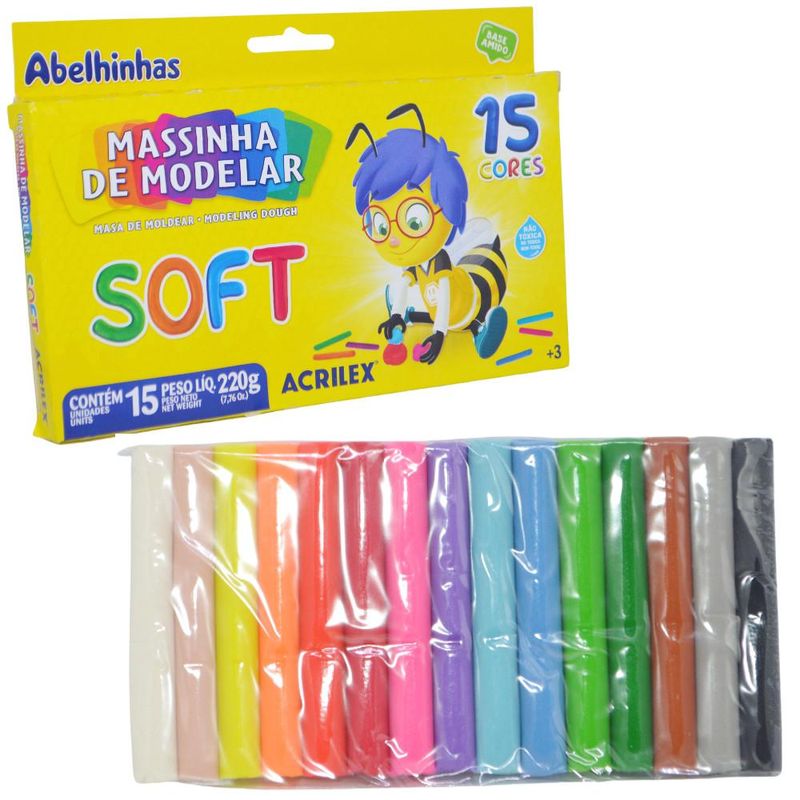Massinha-de-Modelar-Soft-C--15-Cores-220gr-Ref.-07314-Acrilex--15-unidades-